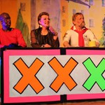   Supertalenteshow: Hans Ebner als „Sternsinger“ Bruce, Marion Schulz als Van der Vaarth und Charly Egger als Bohlen…